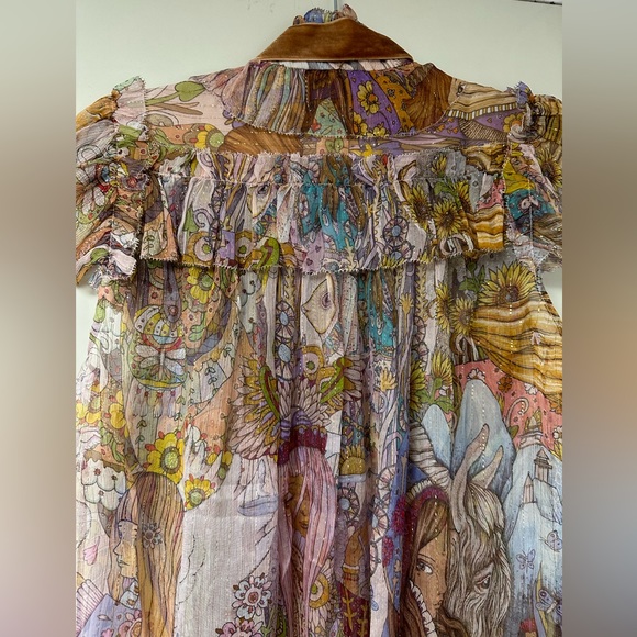 Zimmermann Kaleidoscope Printed Ruffled Top - Size 1 - Picture 8 of 14